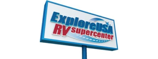 Explore USA RV Supercenter sign
