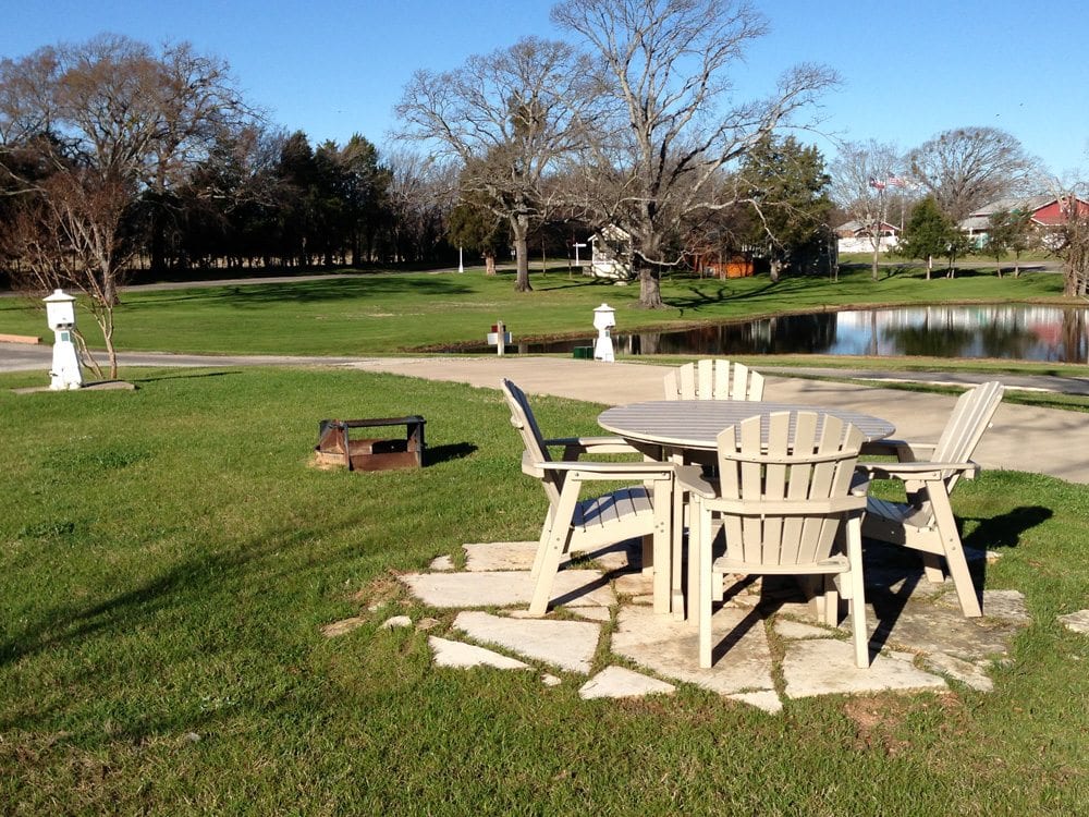 Large RV site in Canton, TX with picnic table and pull-through access