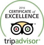 TripAdvisor 2016 Certificate of Excellence award