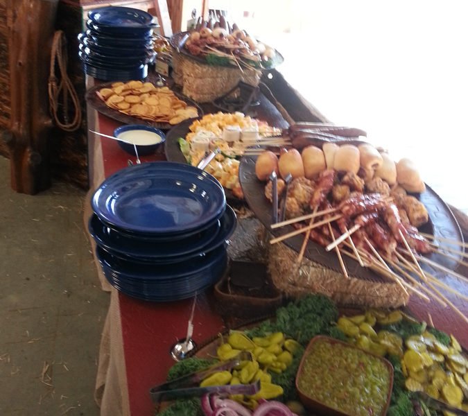 Long table with catered lunch by Mill Creek Ranch Resort