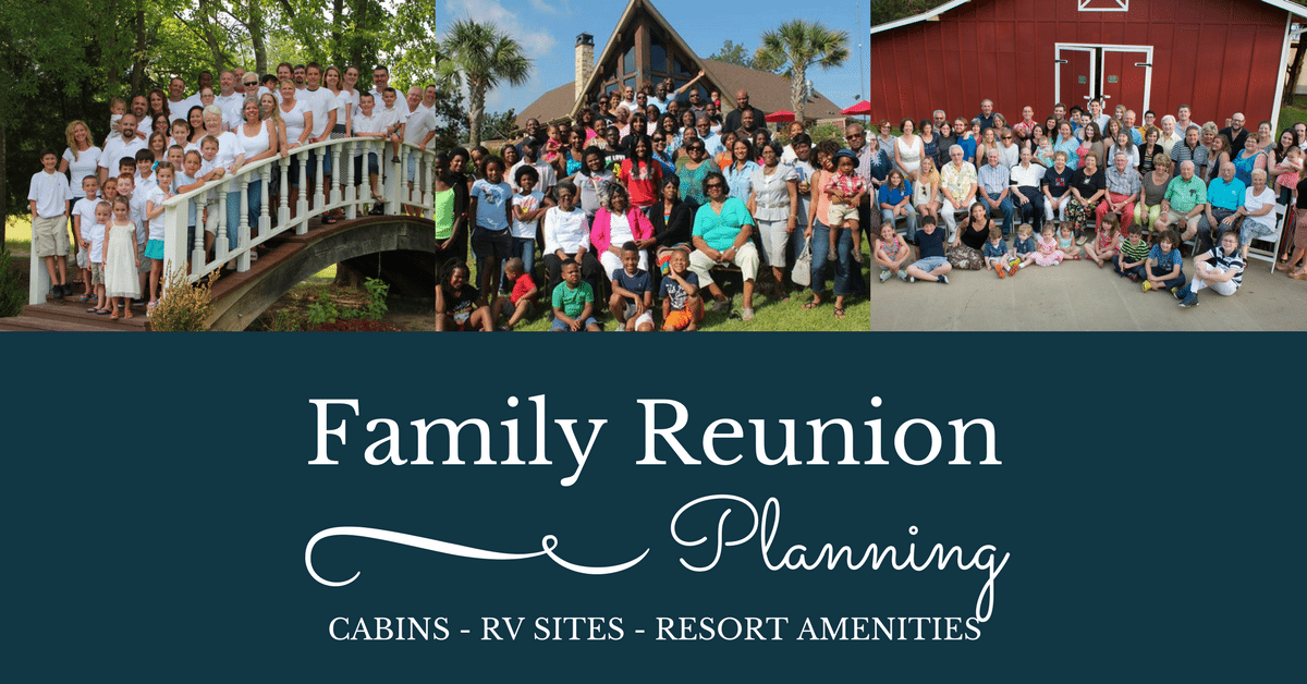 texas family reunion venues. multiple families collage