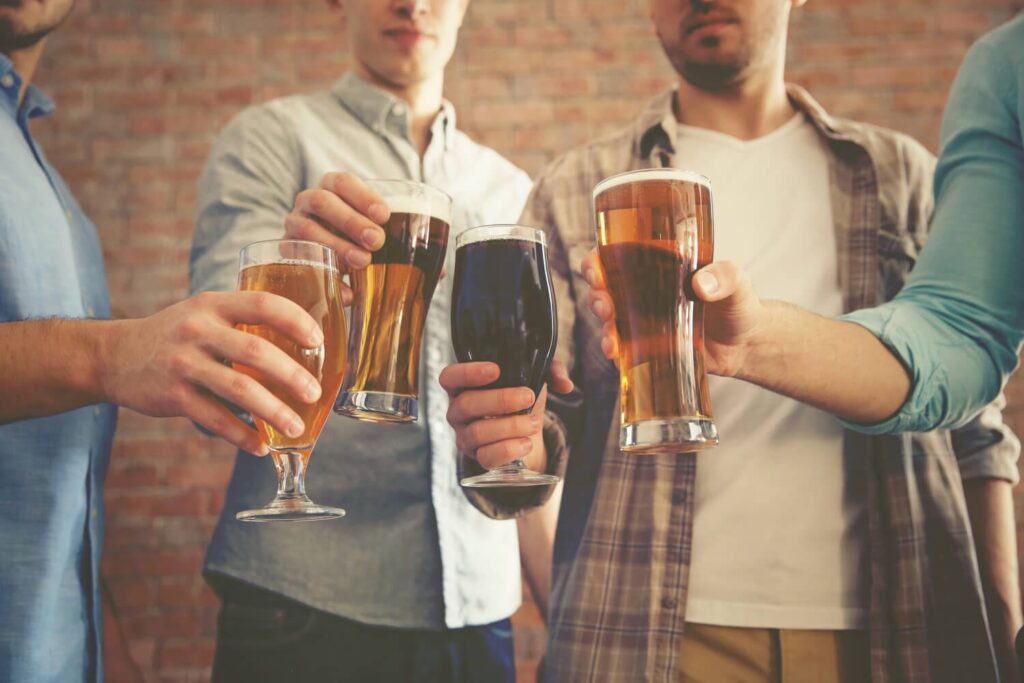 Photo of a Beer Toast at an East Texas Brewery.