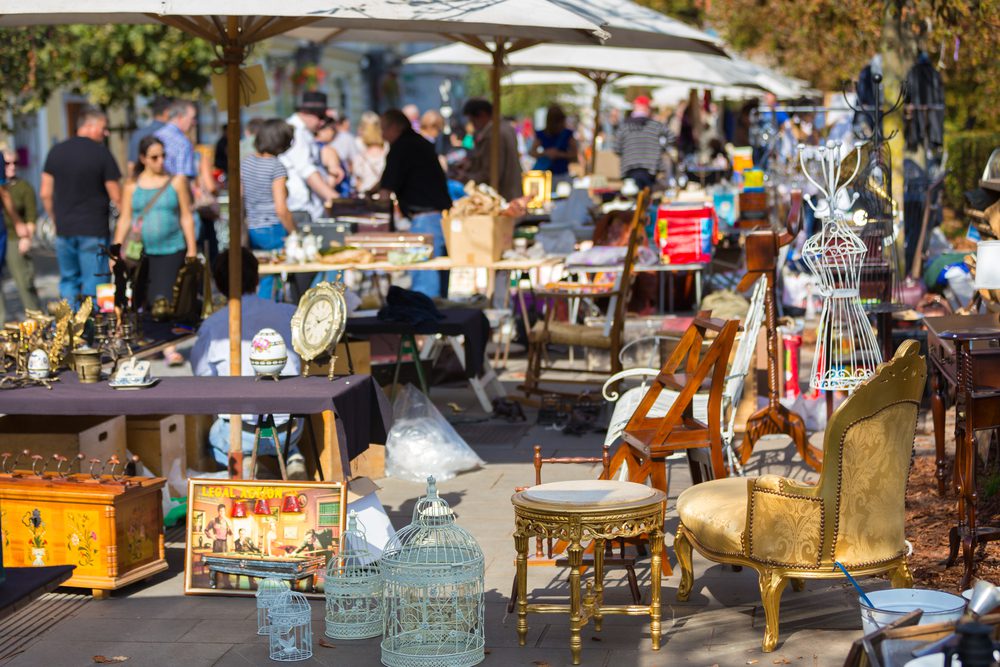 Vintage and thrifted knickknacks at First Monday Trade Days in Canton, TX.