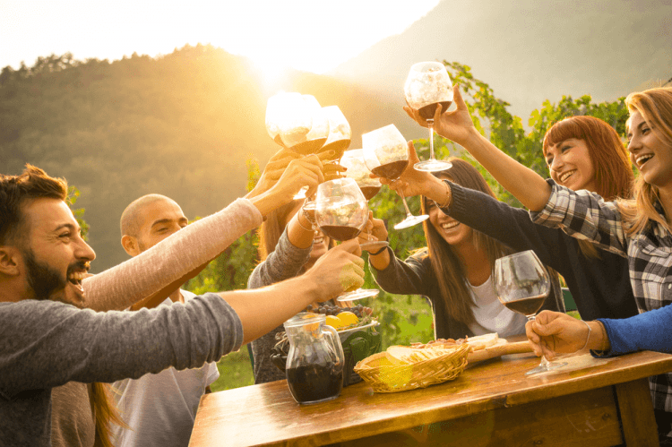 Photo of a Group Toasting at Winery in East Texas.