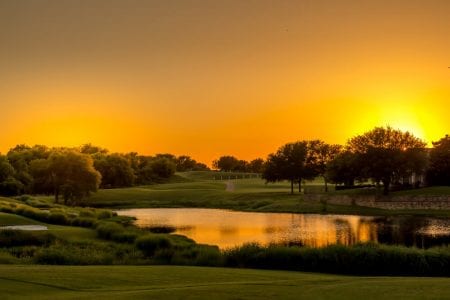 Photo of a Sunset Above One of the Prettiest East Texas Golf Courses.