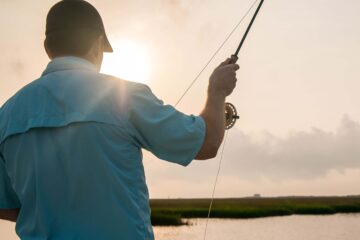 A man fishing in Texas.